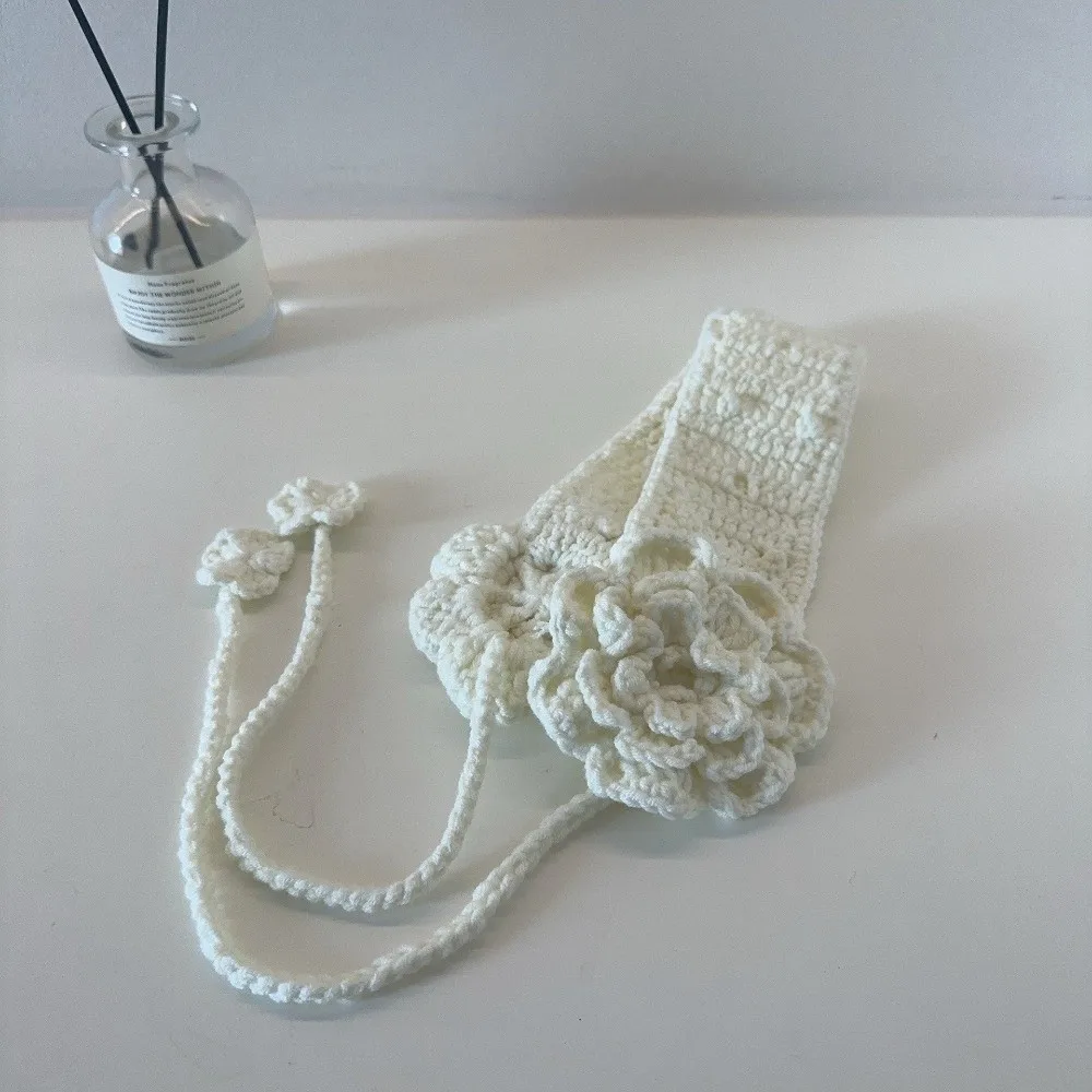 لطيف اليابانية محبوك الأذن يفشل اليدوية زهرة سدادات حماية الأذن غطاء للأذنين الدافئة مع حزام قابل للتعديل يغطي الأذن الخريف الشتاء #3