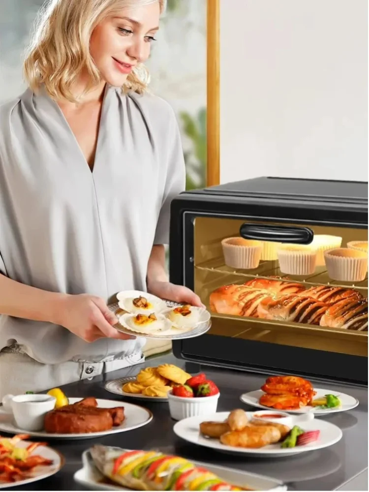 13L Mini-Elektro-Ofen, Heißluftfritteuse, multifunktionaler Toasterofen für die Küchenarbeitsplatte zum Backen, Braten, Aufwärmen von Pizza, Brot, Kuchen, Keksen und Toast, kompaktes Küchengerät für