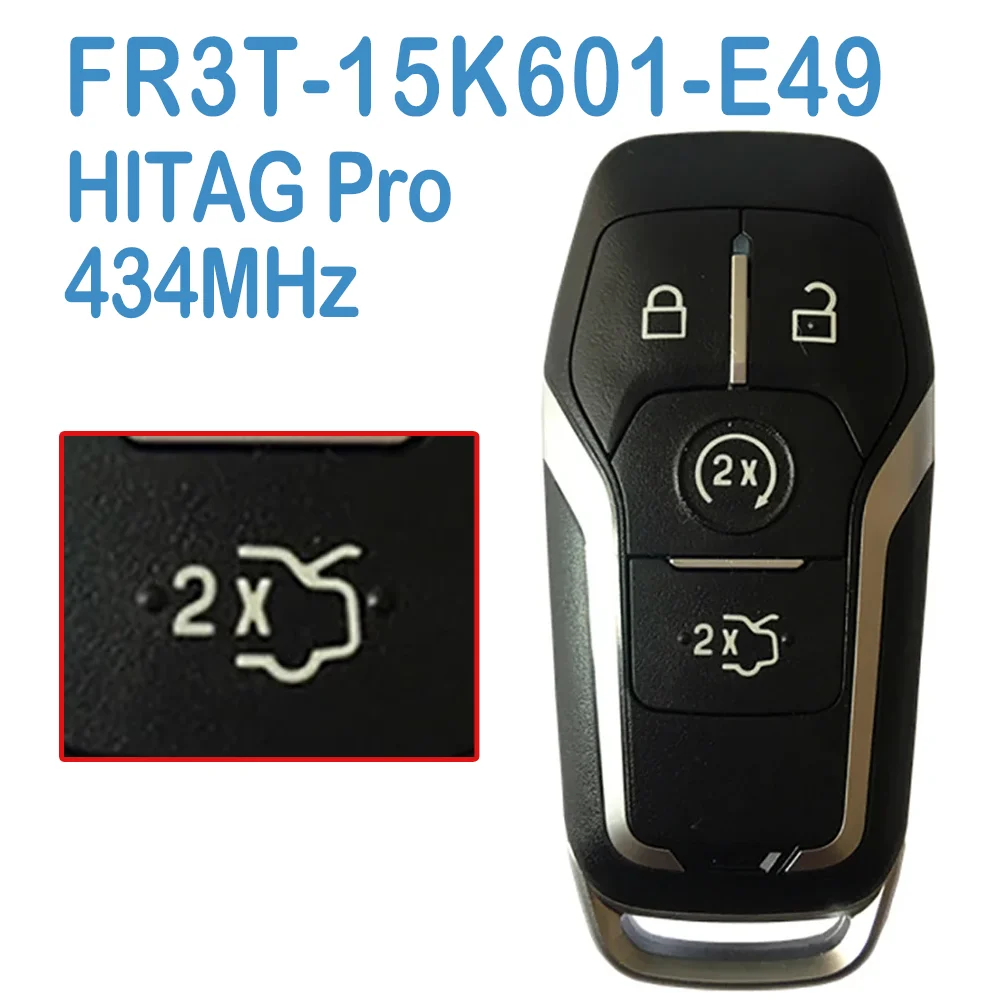 

FR3T-15K601-EA Auto Smart Remote 4 Buttons 434MHz HITAG-Pro Chip Replace Keyless Car Key For Ford Mustang