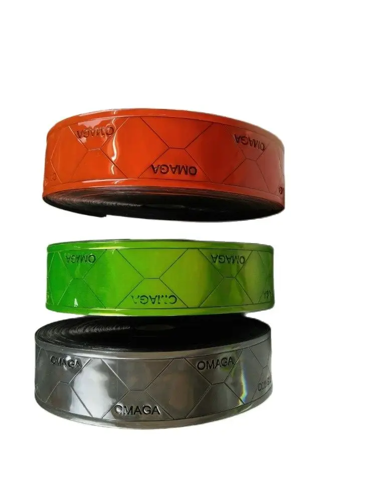 

Police Traffic Safety Clothing Material, Highlighting Night Reflective PVC Tape, Sewing for Garment, Green, Grey, Orange