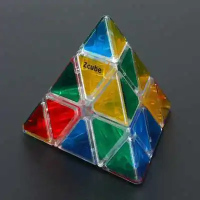 Transparent Pyramid Stickerless Speed Cube 3x3x3 Triangle Brain Teaser IQ Test Toys Educational Mind Challenge Cubo Mágico