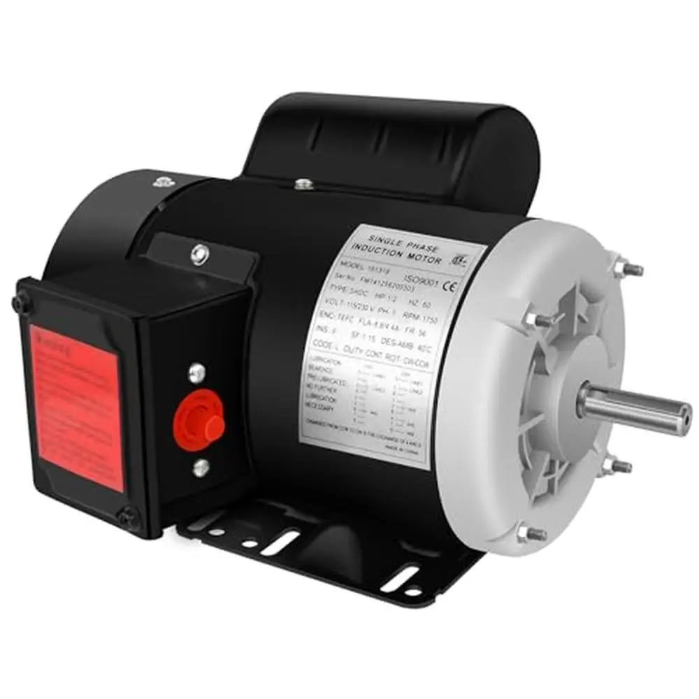 1/2 HP Electric Motor 1750 RPM Single Phase 115/230V Farm Duty Keyed Shaft IP55 Compact Structure CSA Certified Agricultural