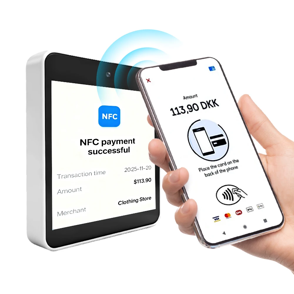 

4-дюймовый мобильный POS-терминал Z80 на Android 13.0 с чипом и NFC для бесконтактных платежей (Mobile Wallets)