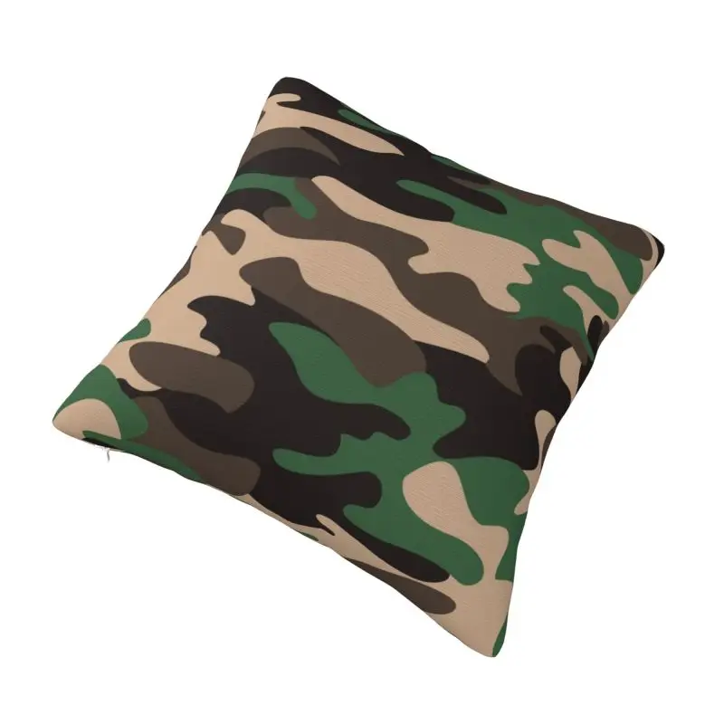 Custom Morden Camouflage Style Camo Cushion Cover 45x45cm Velvet Luxury Pillow Case