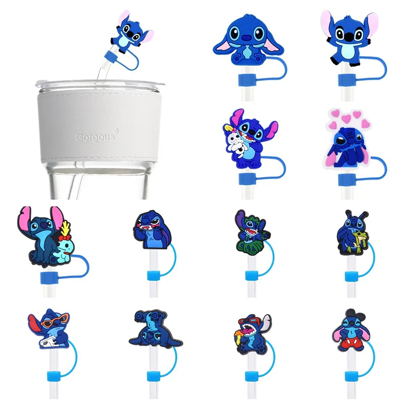 Anime characters Stitch straw cap Soft Rubber Straw Dust Plug Universal 10mm Large-sized Straw Dust Cap Randomly One