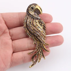 men's womens parrot brooch exaggerated diamond studded animal pin jewelry