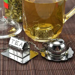 Cute Mini Tea Infuser Stainless Steel Tea Strainer Filter Reusable Teapot Shape Tea Ball Loose Leaf Tea Bag Teapot Accessories