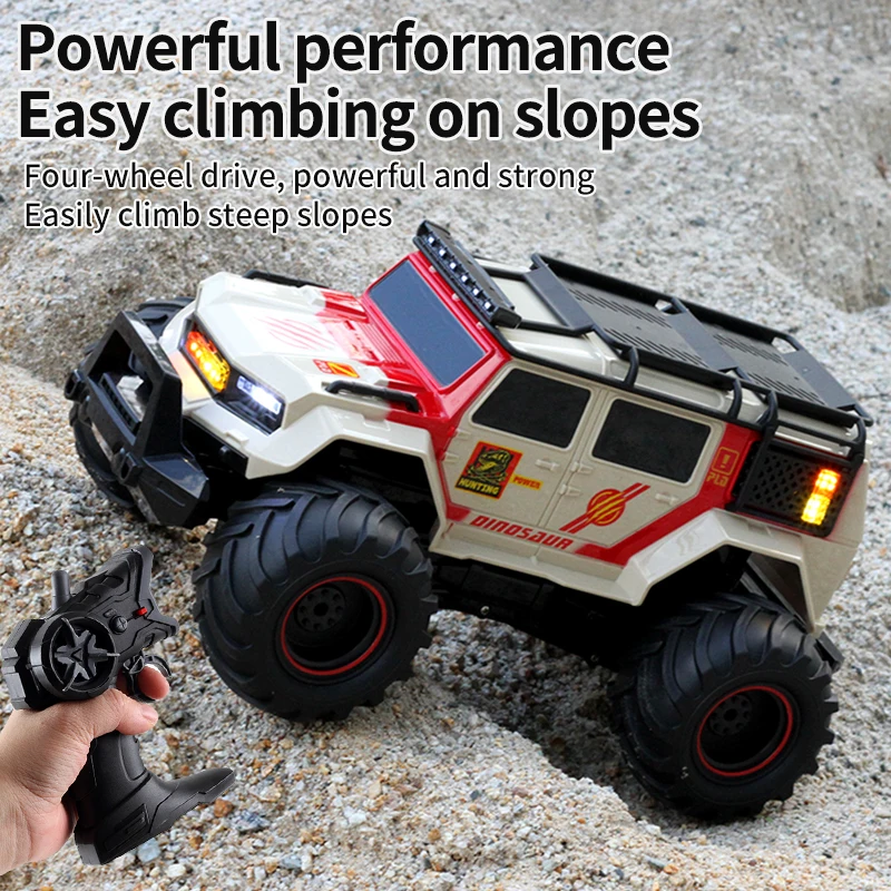 2.4G Remote Control Off-Road Vehicle With Light And Music Anti-Skid ABS Waterproof Safe Stable 4WD Electric Beach Toy