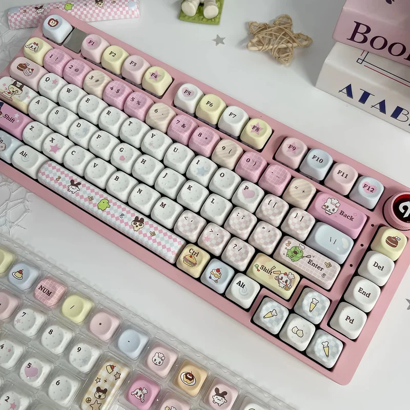 Cute Anime Keycaps,134 Keys MOA Profile Dye-Sub GMK Custom PBT Key Cap For MX Mechanical Keyboards 61/68/75/84/87/89/96/98/104 view 3