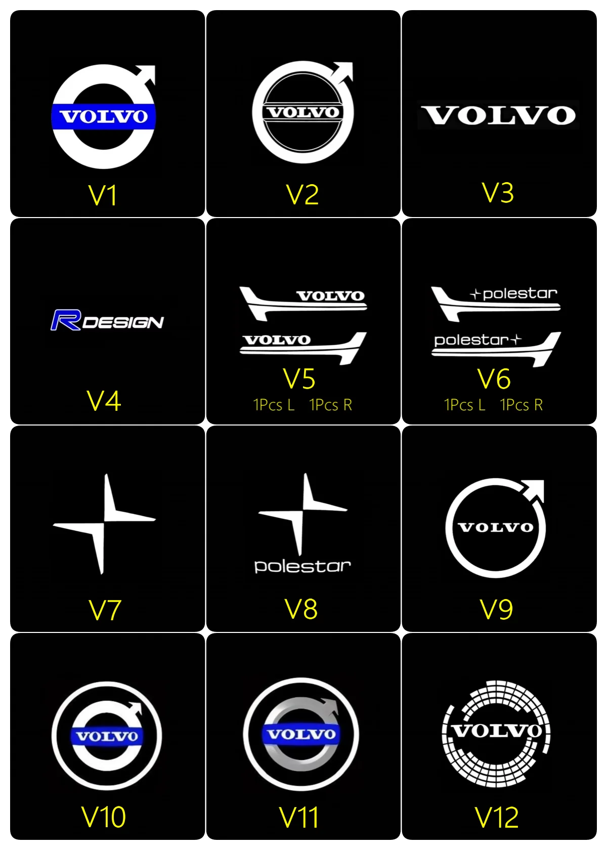 2PCs Car Door Light LED Welcome Laser Projector Logo Lamp Backlight For Volvo Rdesign V50 S60 XC60 S40 XC40 XC90 V6 Accesorios - Image 2