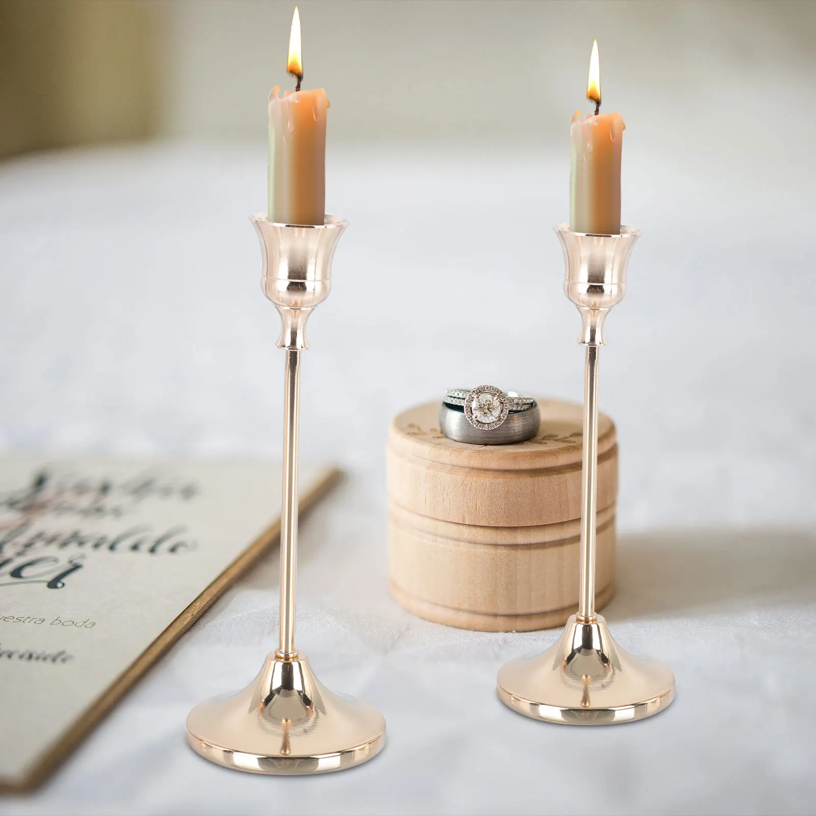 

3Pcs Metal Candlestick Retro Stand Iron Holders Chic Decorative Centerpiece for Home Office