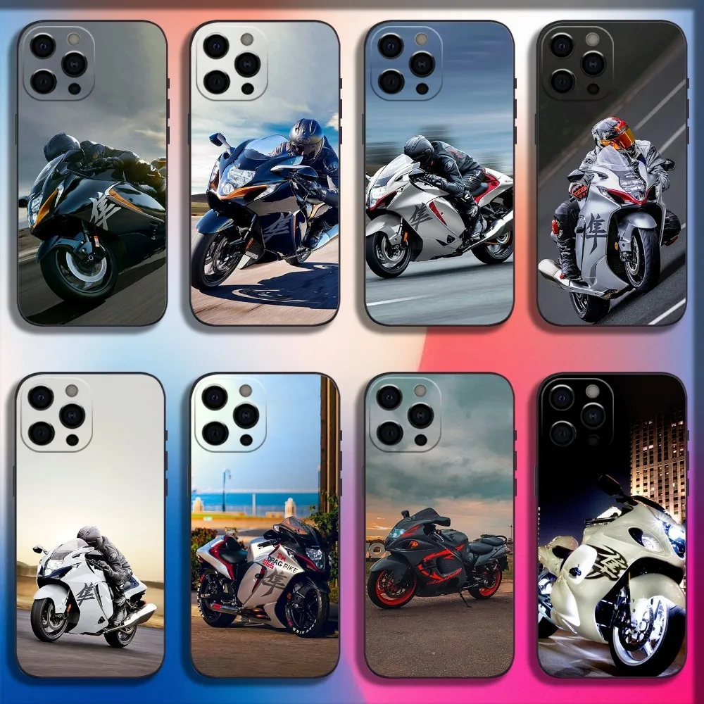 S-Suzuki Hayabusa GSX 1300 R Bike Phone Case For iPhone 16,15,14,13,12,11,Pro,X,XS,Max,XR,Plus,Mini Soft Black Cover