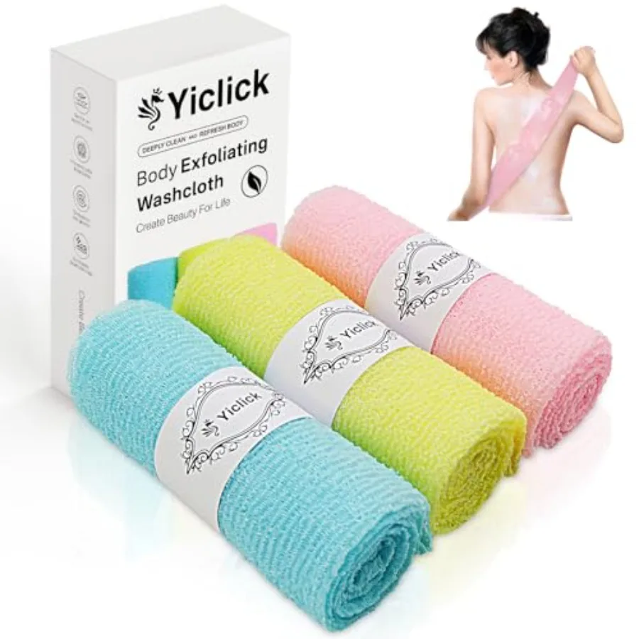 

Exfoliating Washcloth Towel Japanese Exfoliating Wash Cloth Korean Body Scrubber Exfoliator Back Scrubber Washer for Shower Bat