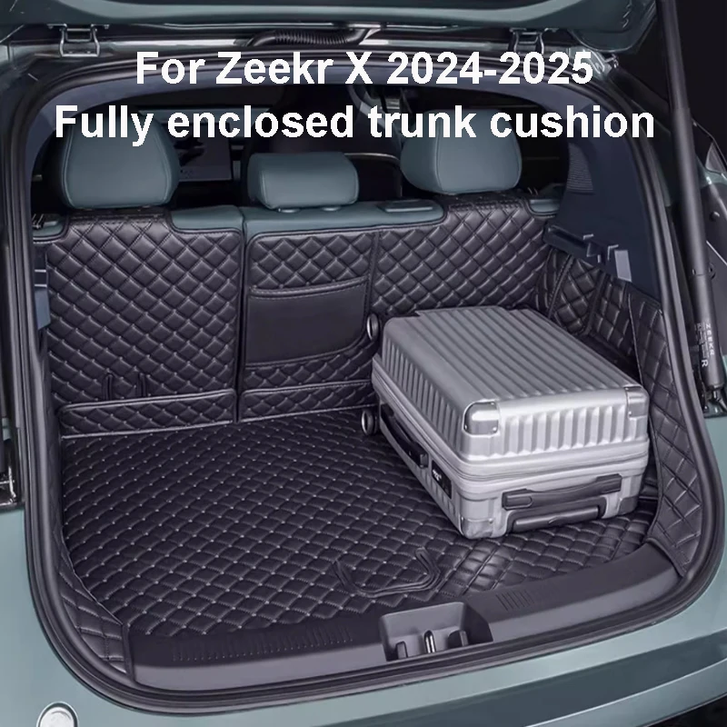 

For ZEEKR X 2024 2025 Trunk Cushion All Season Thick Leather Suede Modified Decorative Supplies Rear Trunk Cushion Decoration