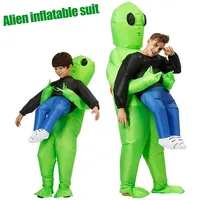 Halloween Alien Inflatable Suit Alien Costume for Kids Monster Inflatable Costume Scary Green Alien Cosplay Costume for Party