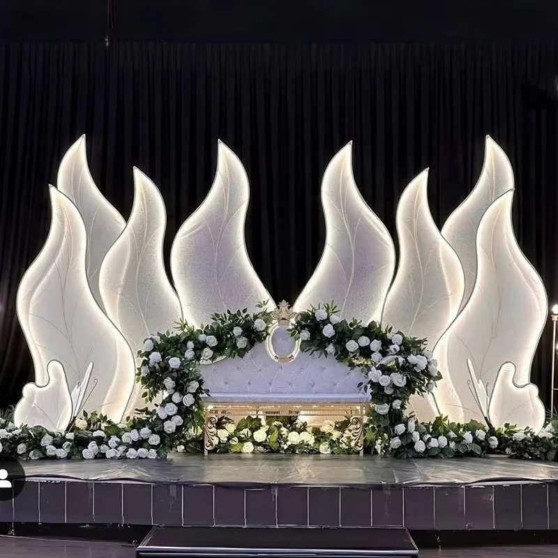 Mesh Iron Frame Activity Background Frame Light Emitting Diode Light's Waveform Seaweed Wedding Party Background Frame