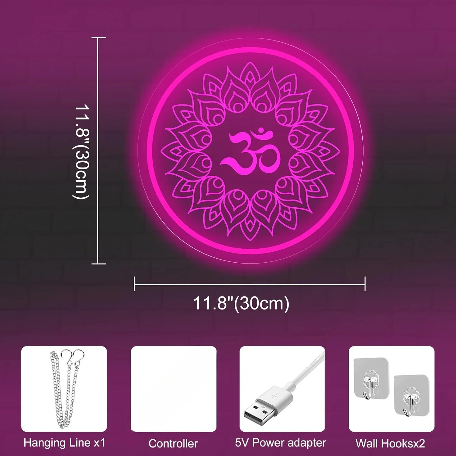 Om Mandala Neonschild USB-Betr – Pilates Yoga Room Bewertung und Preis