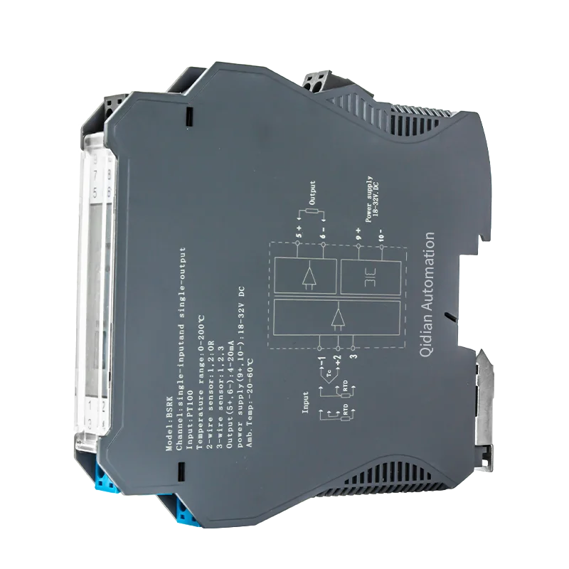 DIN PT100 0-100℃ 0-200℃ 0-400℃ 0-500℃ Temperature Signal Transmitter 4-20mA 0-10V 1 In 1 Out PT100 Temperature Signal Repeater