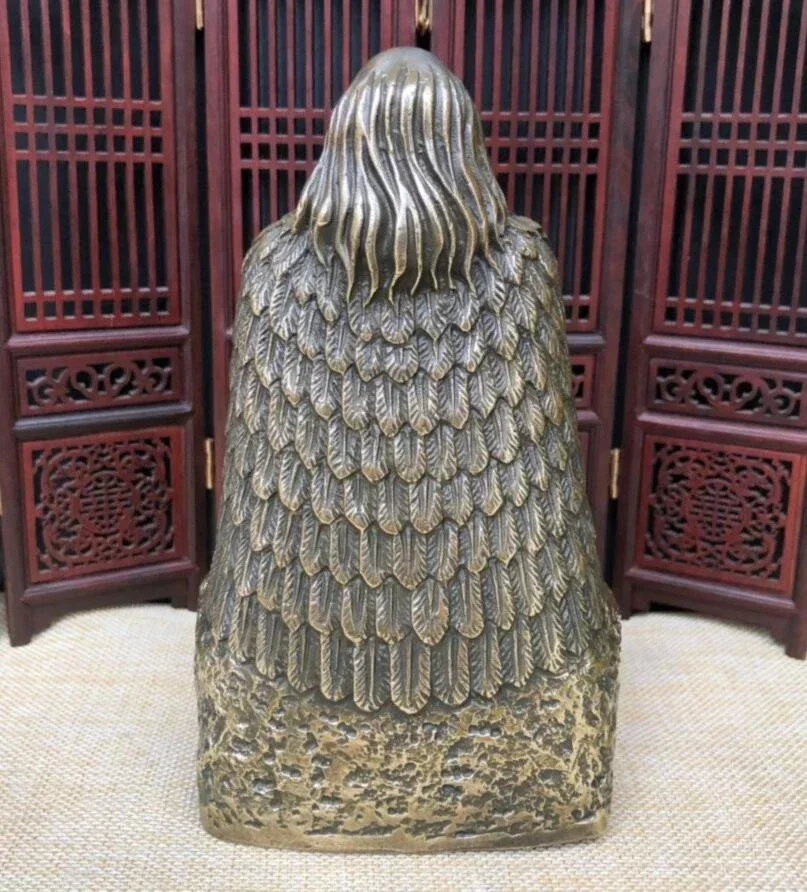 China archaize brass Humanistic ancestor Fuxi crafts statue