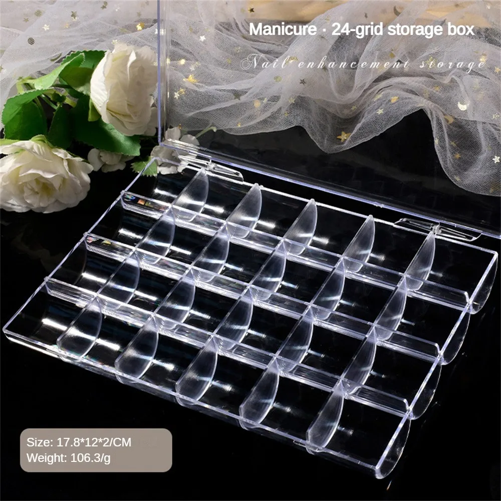 Transparent Storage Box Portable Durable 3 Specifications Nail Art Storage Box Storage Box Thoughtful Design Easy To Use Ps