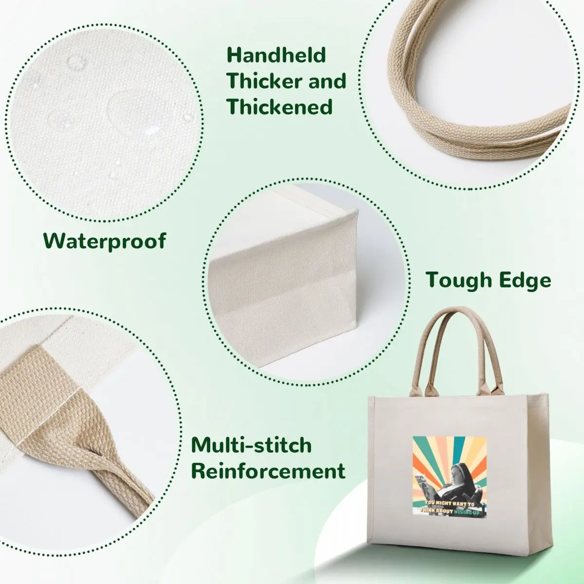 Wise Up! Tote Bag Custom bag tote bag men shopping cart bags