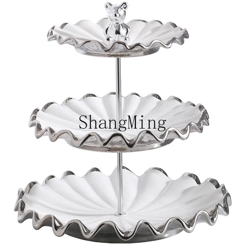 

DSA light luxury multi-layer fruit plate living room home coffee table ornament new candy snack tray cake tray