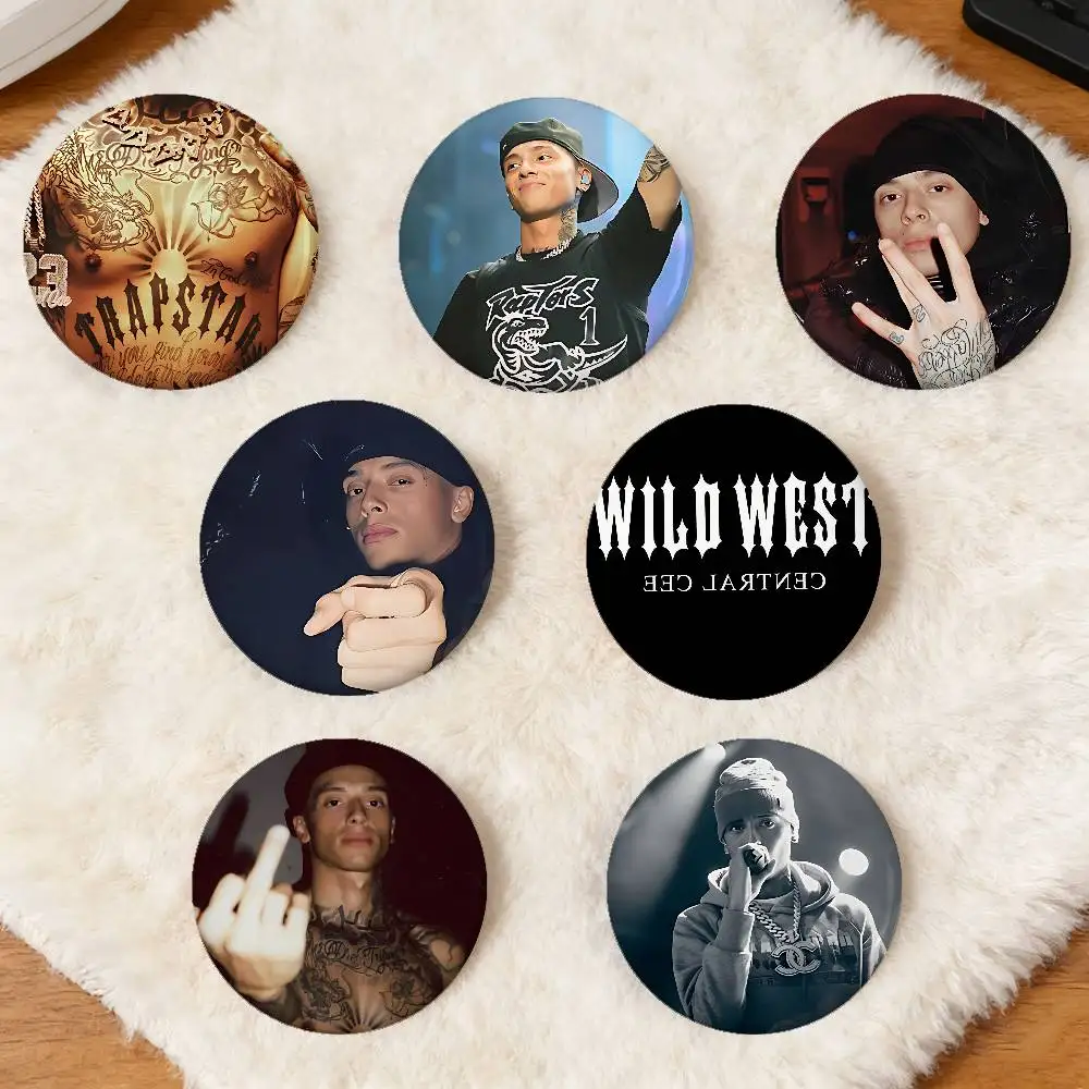 Central Cee Uk Rapper Anime Round Laser Badge Cartoon Brooch Clothes Backpack Accessories Lapel
