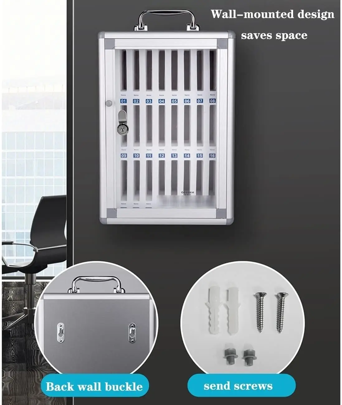 خزانة تخزين الهاتف، صندوق إيداع آمن للهاتف مثبت على الحائط، صناديق الهاتف المحمول مع أقفال الموظفين #5