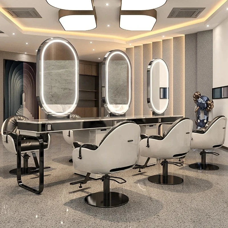 

TQH barber shop mirror table double-sided hair cutting barber shop mirror hair salon special hair perming and dyeing table
