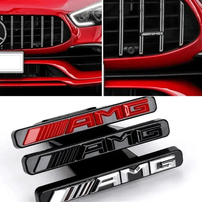 Hot 3d AMG Logo Emblem Car Front Grille Badge Car Styling For Mercedes Benz W124 W168 W169 W176 W177 W202 W203 W204 W205 W210 view 2