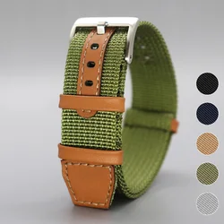 20mm 22mm Soft Watch Bracelet for Seiko Replacement Canvas Nylon Patch Strap for Rolex Watchband for Hamilton Universal Bands