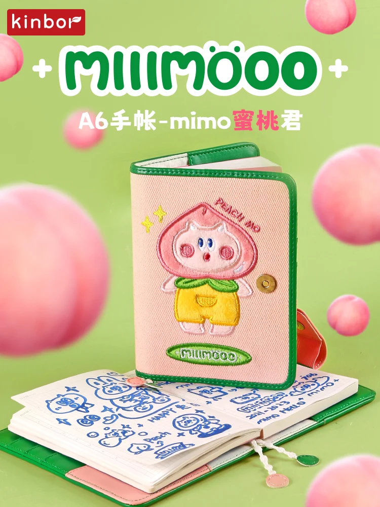 

Kinbor A6 Kawaii Notebook Peach King MIMO Hand Ledger Exquisite Advanced Mini Diary Daily Journey Cute Creative Birthday Gift