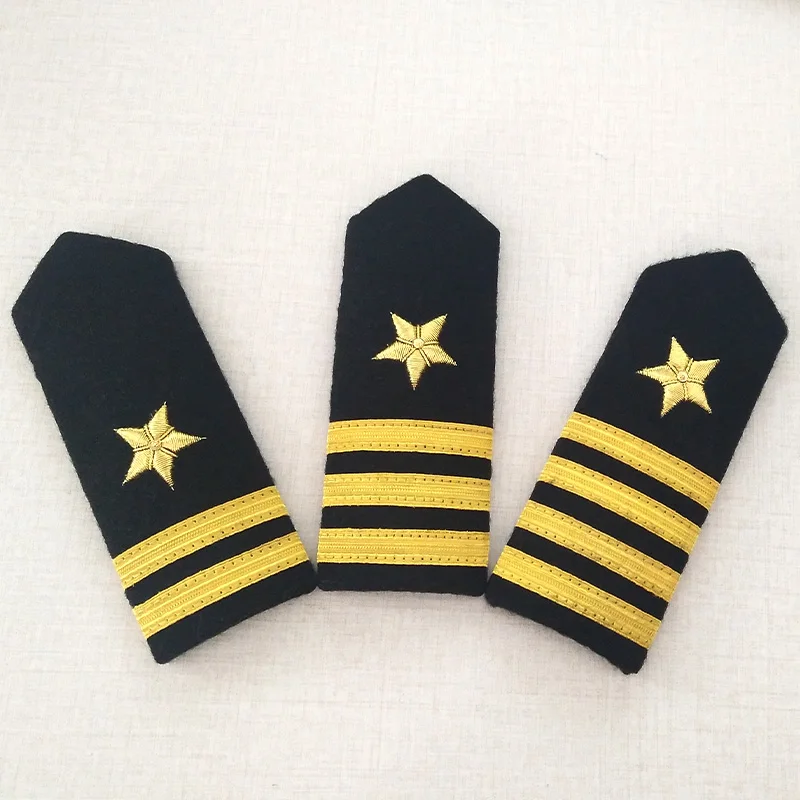 Indian Silk Captain Epaulets Sailor Uniform Epaulettes Anchor Propeller Bars Shirts Shoulder Board Knot Badges DIY Accessories