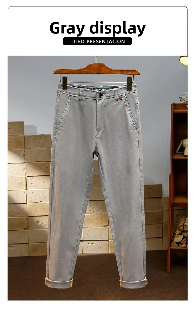 Herren Hochelastische Knitterfreie Business-Freizeithose Herbst Winter Gerade Passform Lässige Schlanke Hose Hochwertige Arbeitshose – Detail 27