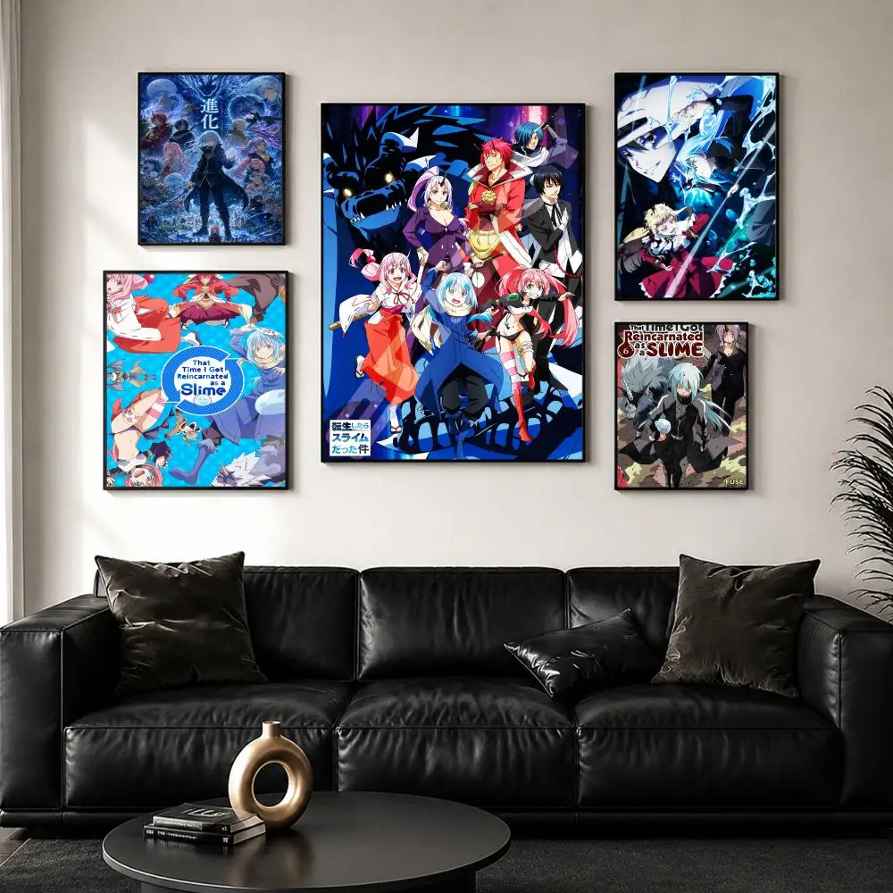 That Time I Got Reincarnated as a Slime Painting Calligraphy Wall Art Canvas Poster Premium Home Decor Print for Living Room