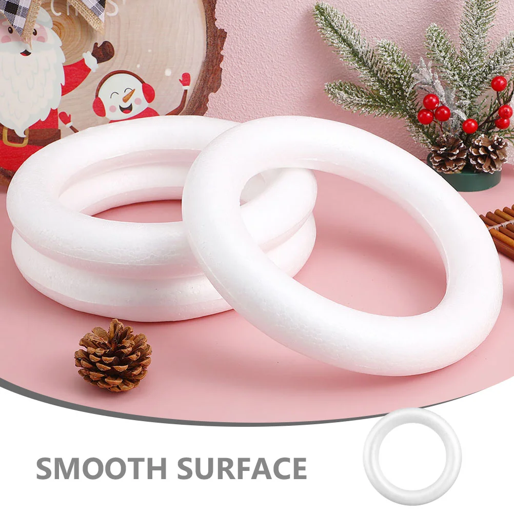 6 Pcs Foam Ring High Density Air Dry Clay Blank Design Foams Circle Unfinished Crafts Festival Party Model Novelty Accessories