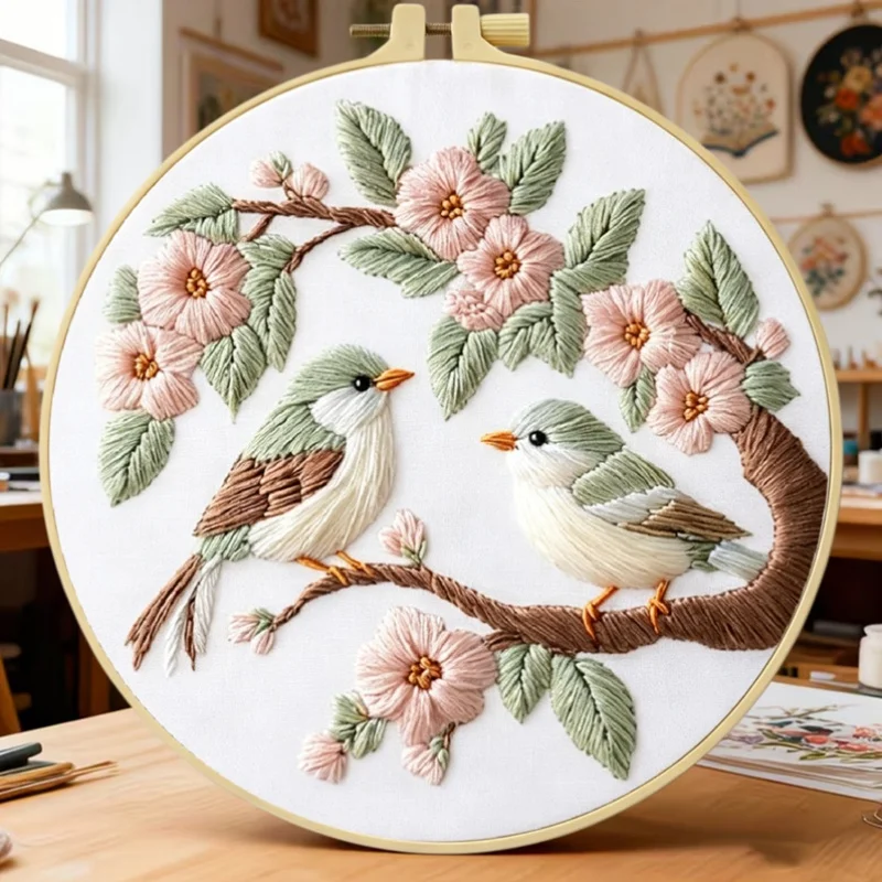 DIY-Handstickerei-Set für Anfänger mit Muster, Stoff, Faden, Stickrahmen, handgemachtes Kunsthandwerk, Heimdekoration, Geschenk