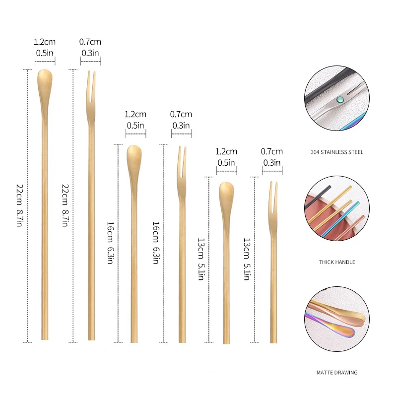 Creative Long Handle Stainless Steel Spoon Coffee Tea Honey Mixing Bar Spoons Teaspoon Household Tableware Cutlery Kitchen Tools