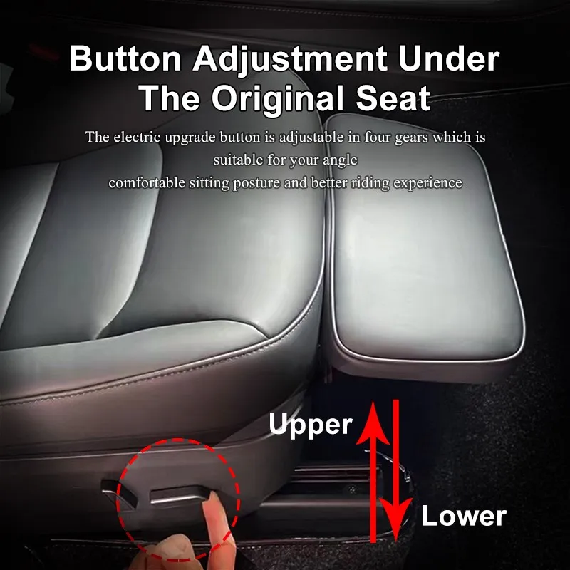2023 Car Leather Electric Seat Leg Rest For Tesla Model 3 Y Accessories 80° Free Adjustment Black White Auto Interior Parts 2021