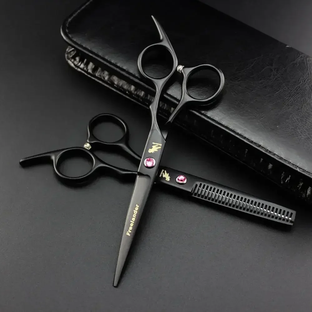 

6.0 inch black New Professional Hairdressers Hair Scissors Japan 440C Barber Big Cutting Scissors Thinning Shears Hair Clipper