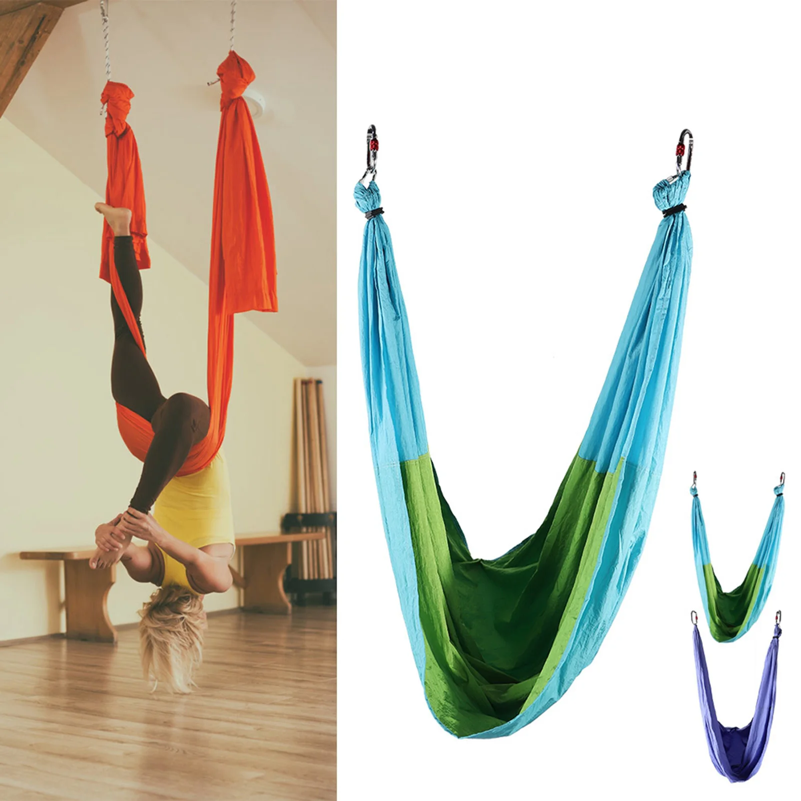 6 Handles Aerial Yoga Hammock Flying Swing Anti Gravity Yoga Pilates Inversion Exercises Device Outdoor Indoor Yoga Swing Belt