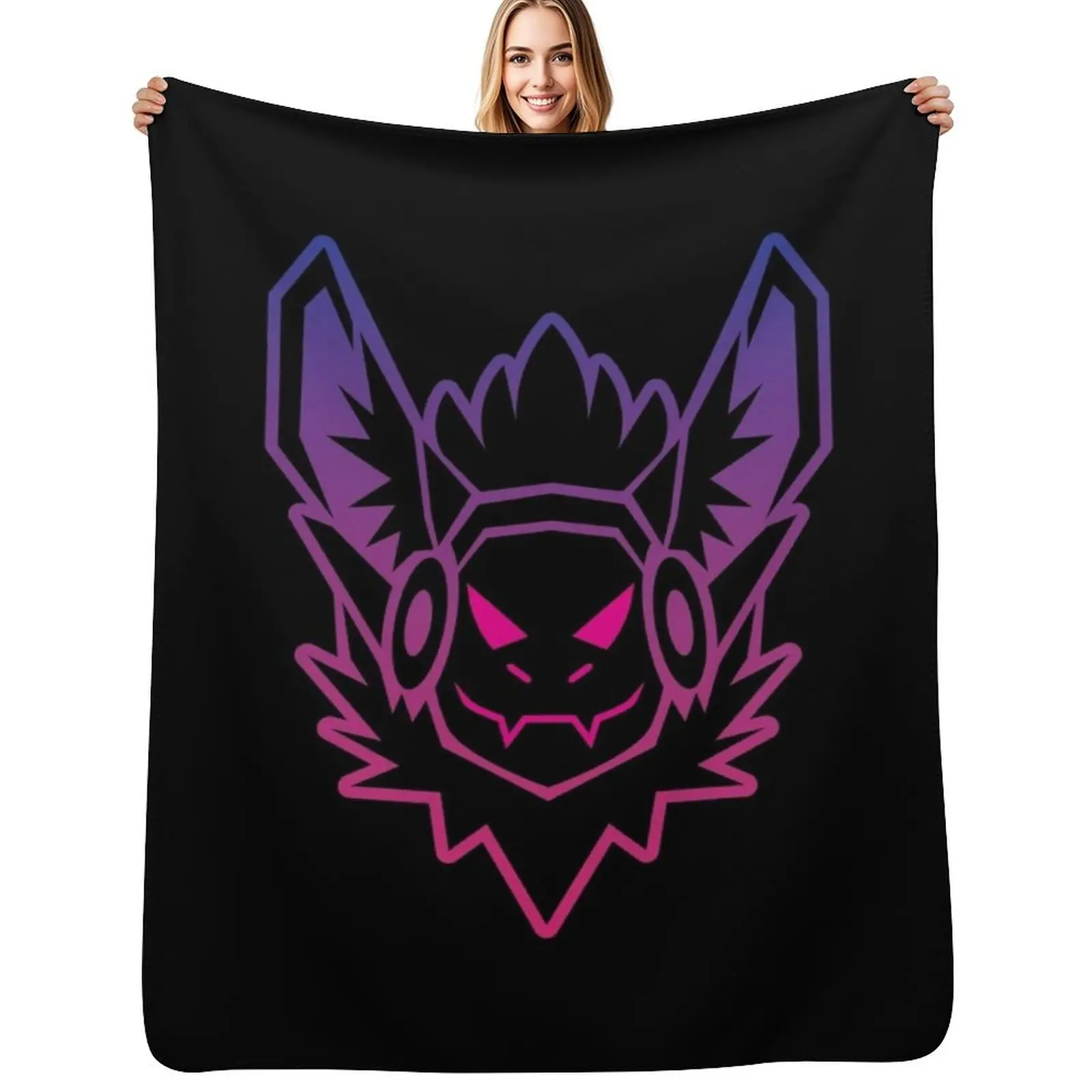 

Synthwave Protogen T-Shirt Throw Blanket Luxurious Soft Blanket Holiday Gift for Family
