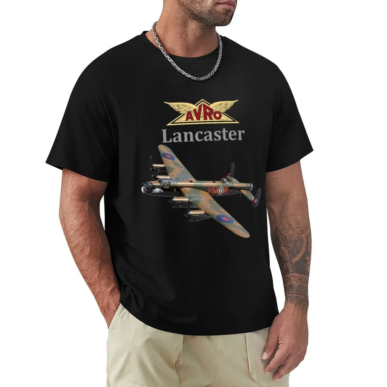 

Avro Lancaster WW2 RAF Bomber T-Shirt topping football t shirt korean fashion Men's cotton t-shirt