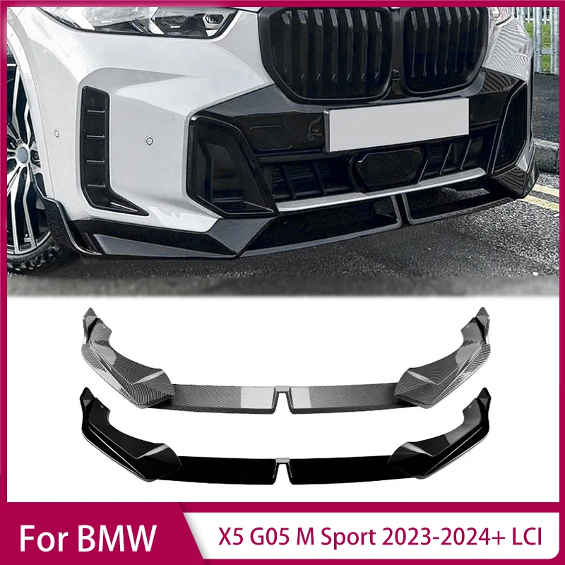 

Front Lip Bumper Lower Splitter for BMW X5 G05 M Sport 2023-2024+ LCI Diffuser Kit Spoiler Guard Deflector Bumper Protection