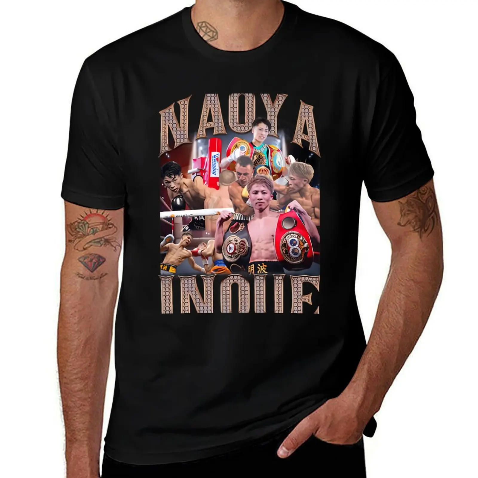 Naoya Inoue Oversized Snow Wash T-Shirt Holiday Casual Short Sleeve Top T-Shirt