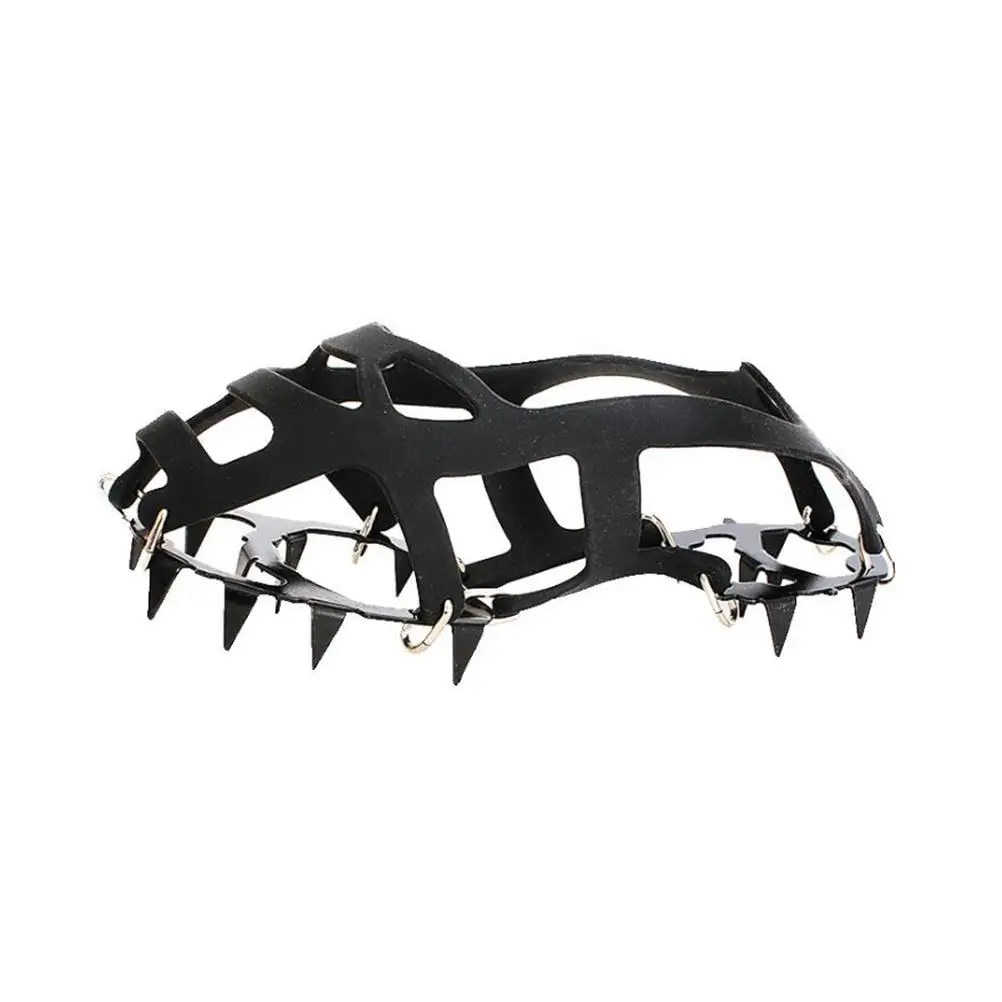 18 الأسنان سيليكون الأشرطة المضادة للانزلاق الثلوج المسامير أغطية الحذاء خفيفة الوزن دائم تسلق تسلق الجبال الأطفال المسنين