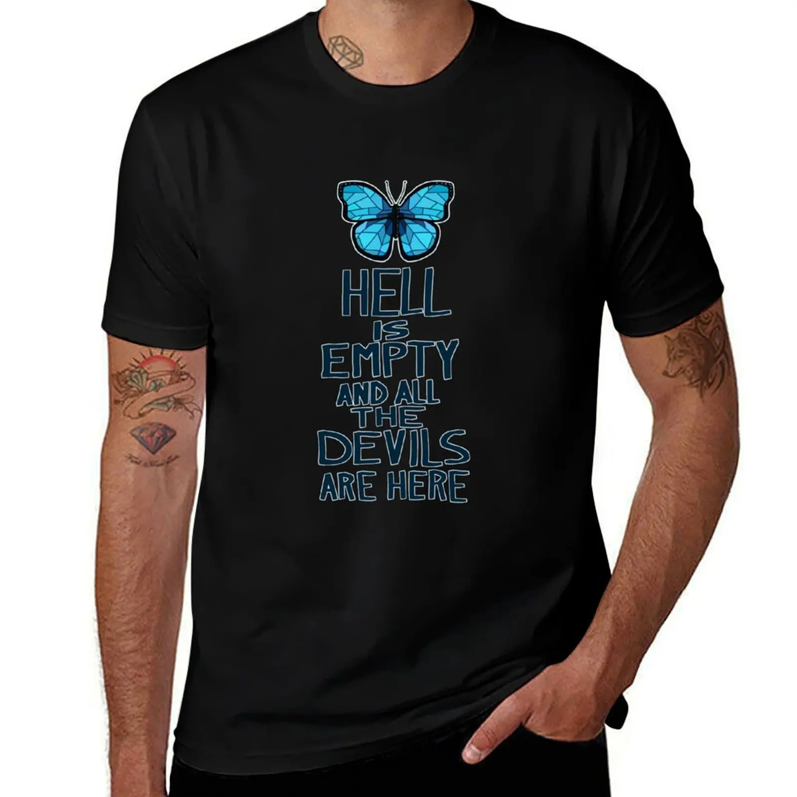 

Hell is Empty T-Shirt croswit shirt man Anime t-shirt Louboutins tops oversized t shirt men