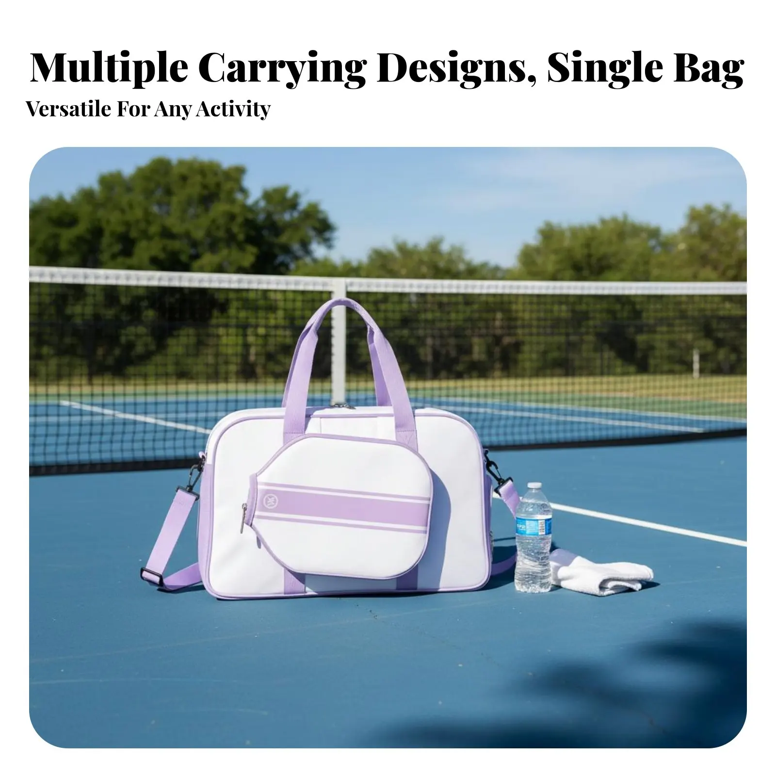 

Badminton Racket Bag Large Capacity Pickleball Paddle Bag Sports Tote with Racket Holder Multiple Pockets Pickleball Court Tote