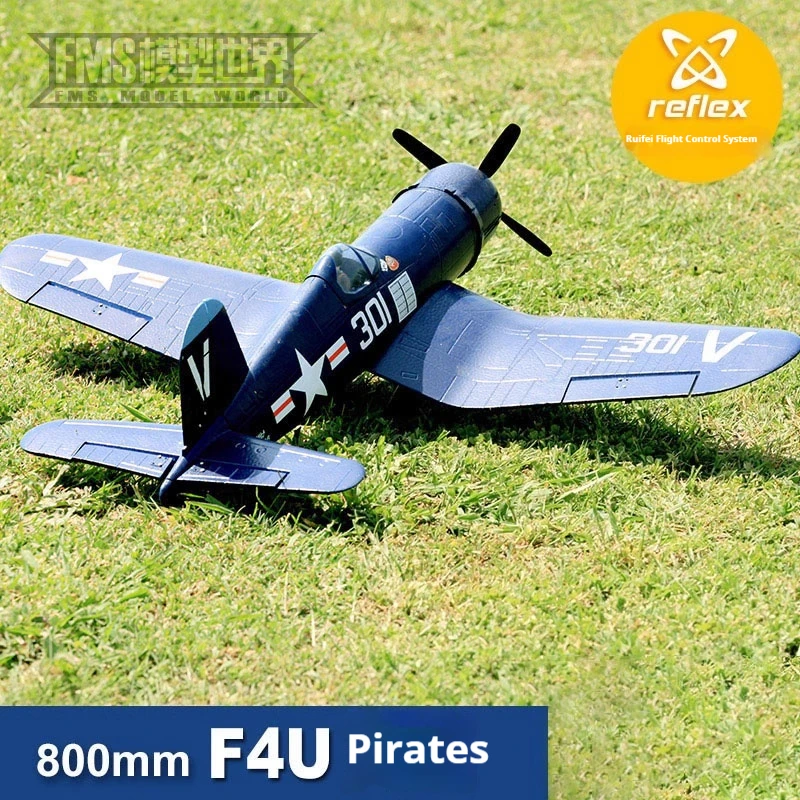 FMS-modelo de avión de ala fija, 800mm, F4U, Pirata, controlado A distancia, similar A un avión Real de la Segunda Guerra Mundial, modelo de simulación, regalo de juguete