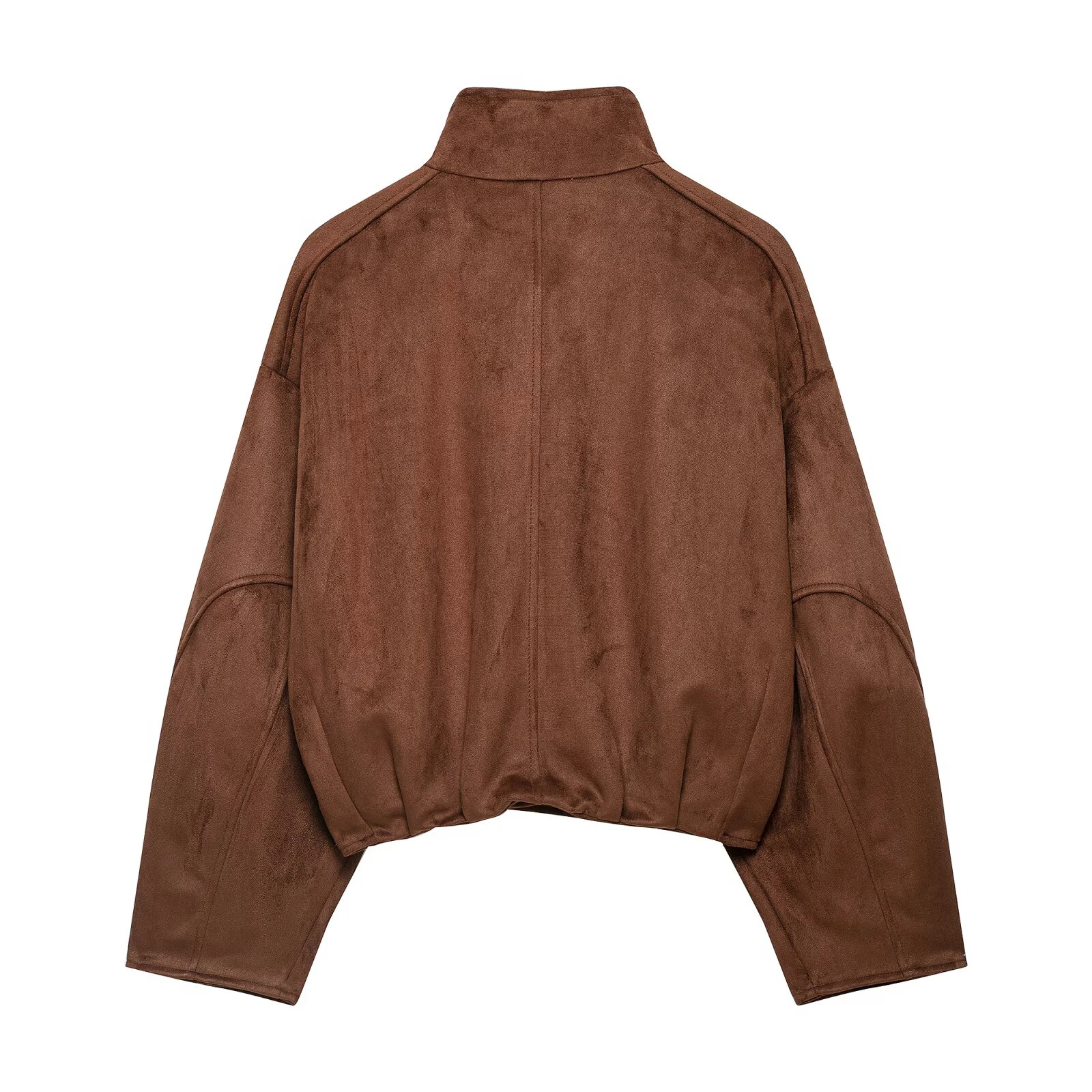 European and American style foreign trade women's clothing new 2026 fashion suede effect short jacket jacket